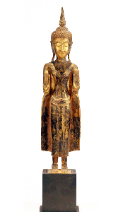 Laotian Wood Buddha Statue