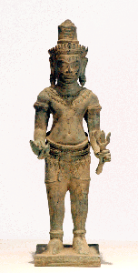 Cambodian Bronze Standing Vishnu