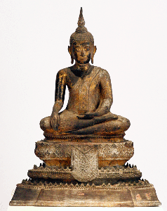Thai Bronze Seated Buddha Statue