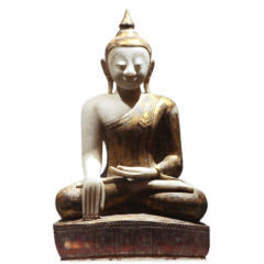 Burmese White Marble Buddha Statue
