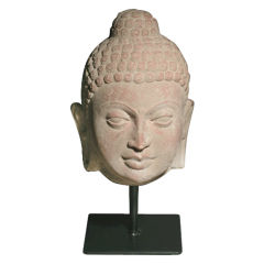 Mathura Buddha Head Stone Carving